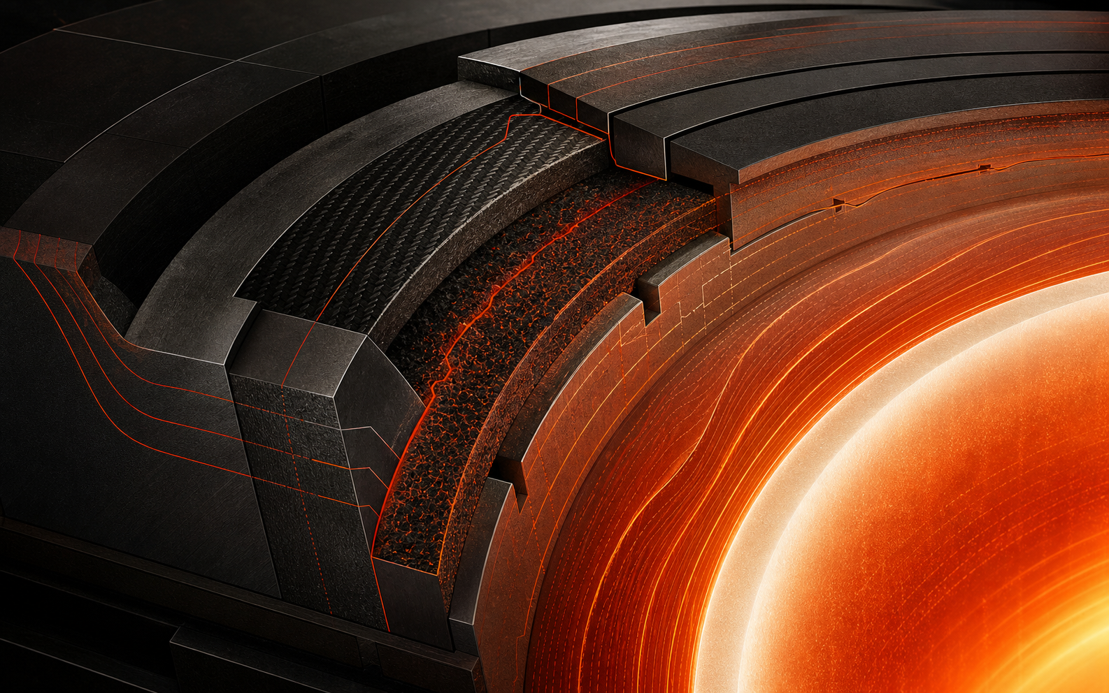 Abstract material layers, thermal gradients and structural constraints